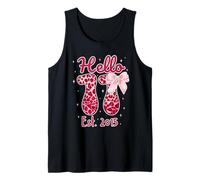 Hello Eleven EST 2015 Pink Coquette Bow 11th Birthday Girl Camiseta sin Mangas