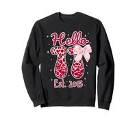 Hello Eleven EST 2015 Pink Coquette Bow 11th Birthday Girl Sudadera