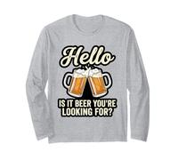 Hello, ¿es Cerveza lo Que estás Buscando? Divertida Fiesta para Beber Manga Larga