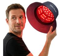 Hello Face Gorra de terapia de luz roja para el crecimiento del cabello, 336 chips de 660 nm y 850 nm de infrarrojo cercano, diseño discreto de sombrero de pescador que se adapta hasta 63 cm, terapia