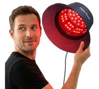 Hello Face Gorro LED para crecimiento del cabello con terapia de luz roja 660 nm y luz infrarroja 850 nm, cobertura total del cuero cabelludo, diseño tipo sombrero de pescador discreto, Hasta 62 cm