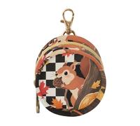 Hello Fall Autumn - Funda para chupete con cremallera y clip, diseño a cuadros, color blanco y negro