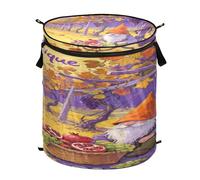 Hello Fall Autumn Harvest Dwarfs - Cesta de lavandería impermeable con mango resistente, cubos decorativos de 59 L para casa, baño, canasta para ropa sucia de ni?a