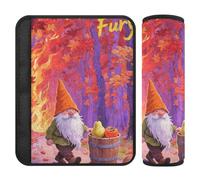 Hello Fall Autumn Harvest Dwarfs - Paquete de 2 bonitas fundas para cinturón de seguridad que liberan el estrés en tu cuello y hombros para accesorios de sedán para carro