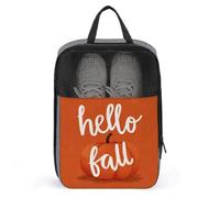 Hello Fall - Bolsa para zapatos de golf, diseño de calabaza, color naranja