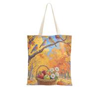 Hello Fall - Bolsas de compras de lona para mujer, con bolsillos con asas, reutilizable, para regalo de boda a granel