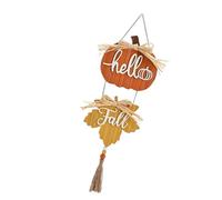 Hello Fall Decoraciones de Acción de Gracias Letrero para Puerta Letrero Colgante de Madera de Acción de Gracias Decoración de Pared Colgador de Puerta Delantera de Madera de Calabaza para Cosecha de
