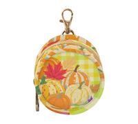 Hello Fall - Funda para chupete con cremallera y clip, diseño de calabaza, diseño a cuadros, color verde arce