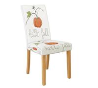 Hello Fall - Fundas para sillas de comedor, fundas elásticas y lavables de elastano para sillas de comedor, fundas decorativas de temporada para cocina y comedor, 1 unidad