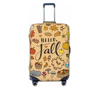 Hello Fall - Fundas protectoras elásticas para equipaje de viaje, diseño de hojas de otoño de 45,7 a 81,3 cm, Black, M