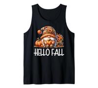 Hello Fall GNOME Dad Graphic For Autumn Womens Cute Pumpkin Camiseta sin Mangas