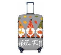 Hello Fall Gnomes - Fundas de equipaje de viaje - Fundas elásticas para maletas protectoras para equipaje de 18 a 32 pulgadas, Negro -, Mediano