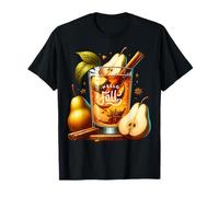 Hello Fall Hot Tea Graphic For Pear Tea Lovers Cute Autumn Camiseta