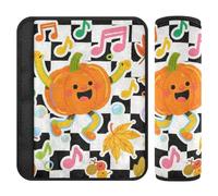 Hello Fall - Juego de 2 fundas para cinturón de seguridad para adultos con diseño de calabaza, diseño a cuadros y calabazas, para adultos, con mayor comodidad para la mayoría de los coches