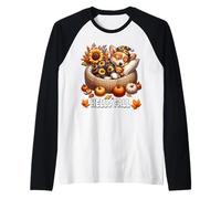 Hello Fall Puppy Lover Graphic For Corgi Mom Cute Autumn Camiseta Manga Raglan