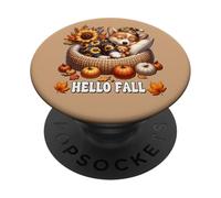 Hello Fall Puppy Lover Graphic For Corgi Mom Cute Autumn PopSockets PopGrip Adhesivo