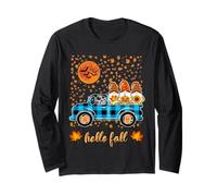 Hello Fall Shirt gnomo Calabaza Halloween búfalo a Cuadros camión Manga Larga