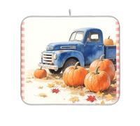 Hello Fall - Tapete para platos a cuadros con diseño de calabaza, reutilizable, rectangular, pequeño, seco, mate, 16 x 18 pulgadas, fácil de limpiar, decorativo, para decoración del hogar