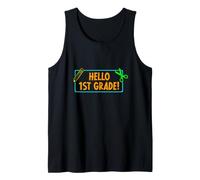 Hello First Grade! 1st Grader First Day of School Boy Girl Camiseta sin Mangas