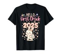 Hello First Grade 2025 Cute Bunny Lover Girls Women Camiseta