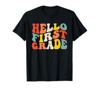 Hello First Grade Back to School Teacher Student Boy Kids Camiseta