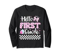 Hello First Grade Coquette Cute First Day of School Girls Manga Larga