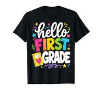 Hello First Grade Girl Cute School Supplies Back To School Camiseta