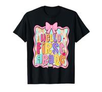 Hello First Grade Girls Coquette 1er Grado Regreso a la Escuela Camiseta