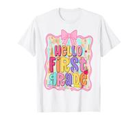 Hello First Grade Girls Coquette 1er Grado Regreso a la Escuela Camiseta