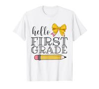 Hello First Grade Teacher - Lazo para lápices de regreso a clases Camiseta