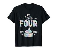 Hello Four EST 2022 - Arco de Coqueta para niña de 4º cumpleaños, para Mujer Camiseta