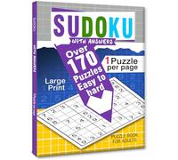Hello Friend Books Sodoku Puzzles Book with Solutions: 170+ Puzzles from Easy to Hard for Adults