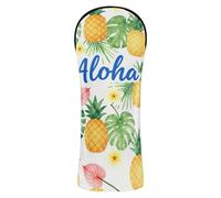 HELLO - Fundas para cabeza de piña tropical hawaiana para palos de golf, fundas impermeables con etiqueta de número para Fairway Wood Hybrid Cover para carro de golf