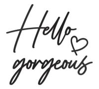 Hello Gorgeous - Decoración de pared de 50.8 x 38.1 cm, color negro, moderno, hermoso, letrero de metal para pared de granja, decoración de pared para colgar cualquier habitación, arte de pared