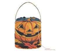 Hello Halloween and Autumn Pumpkin Crochet Bags Travel Organizer Bag with Holes Needle Storage for Crochet Needle Knitting Supply