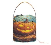 Hello Halloween and Autumn Pumpkin Yarn Storage Bag Crochet Travel Bag with Holes Travel Storage for Needle Holder Knitting Accessory