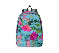 Hello Hawaii - Mochila de lona para laptop, correas ajustables, vintage, casual, escuela, viajes, trabajo al aire libre, camping, Black, M