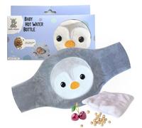 Hello Hippo - Saco de Semillas de Cereza para Bebé - Cinturón Anticólicos con Calor Seco, Microondas o Horno, Hipoalergénico y Lavable (Pingüino)