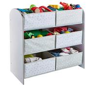 Hello Home 471GWH Unidad de Almacenamiento de Juguetes con Seis Cubos para Dormitorios Infantiles, Tela, Tamaño Aproximado: 60 cm (Altura) x 63.5 cm (Anchura) x 30 cm (Fondo)