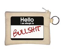 Hello I Am Allergic to Funny - Llavero con monedero, color beige, beige, Talla única