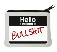 Hello I Am Allergic to Funny - Monedero de neopreno (10 x 11 cm), color blanco, White, Talla única