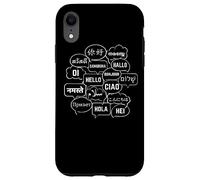 Hello in Many Languages Translator Globetrotter Polyglot Carcasa para iPhone XR