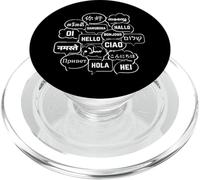 Hello in Many Languages Translator Globetrotter Polyglot PopSockets PopGrip para MagSafe