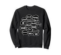 Hello in Many Languages Translator Globetrotter Polyglot Sudadera