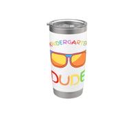 Hello Kindergarten Dude - Niño pequeño de regreso a la escuela Vaso térmico de acero inoxidable de doble pared