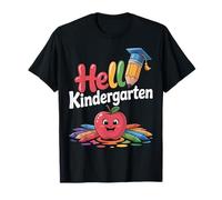 Hello Kindergarten First Day Crayon Apple Pencil First Day Camiseta