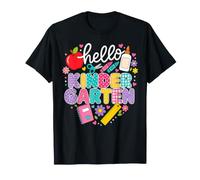 Hello Kindergarten Rainbow Pencil Bow Back to School Girls Camiseta