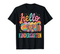Hello Kindergarten Rainbow Pencil Bow Back to School Girls Camiseta