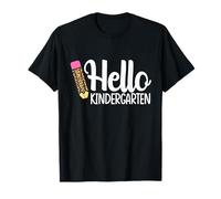 Hello Kindergarten Teacher Leopard Pencil Regreso a la Escuela Camiseta