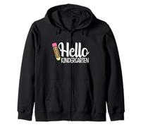 Hello Kindergarten Teacher Leopard Pencil Regreso a la Escuela Sudadera con Capucha